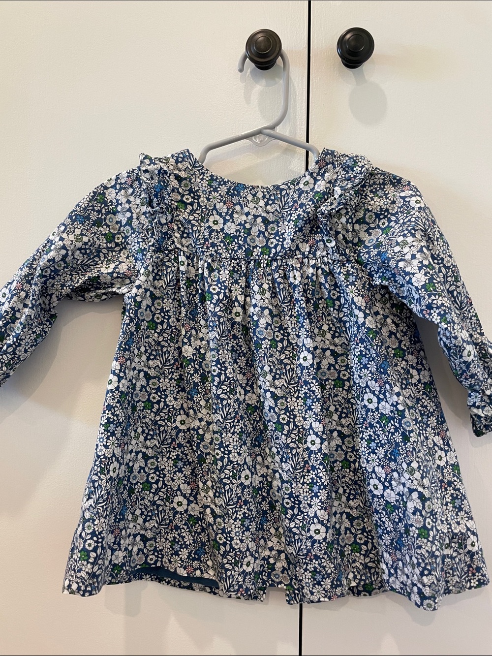 Jacadi Navy Blue Floral Long-Sleeve Blouse